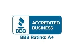 bbb accredited business a+ rating logo.