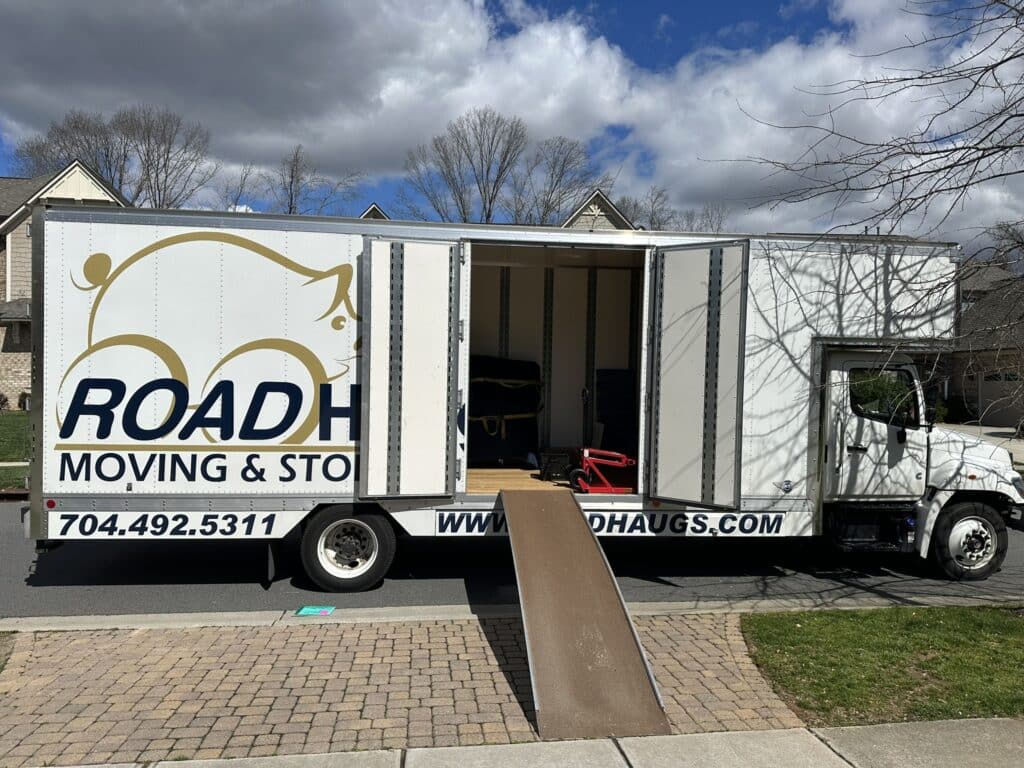 Road Haugs Truck ready to be loaded with boxes 